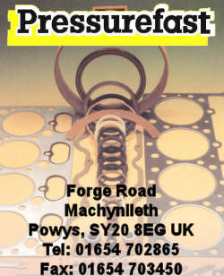 Pressurefast, Forge Road, Machynlleth, Powys, SY20 8EG T:01654 702865 F:01654 703450